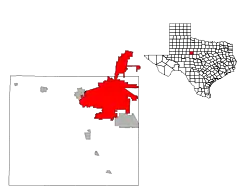テイラー郡内の位置の位置図