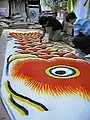 手描きこいのぼり（橋本弥喜智商店内制作場：埼玉県加須市）