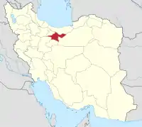 イランにおけるテヘラン（塗りつぶし部）。