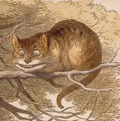 ニヤニヤ笑う、木の上のチェシャ猫。