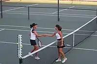 テニスの試合後の握手。
