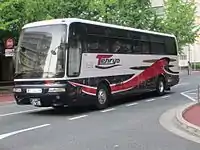 一般色のまま乗合登録となった京都-博多線用車両