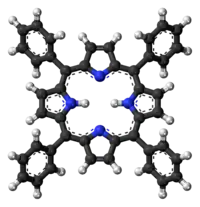 Ball-and-stick model of the tetraphenylporphyrin molecule{{{画像alt2}}}