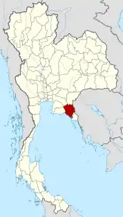 チャンタブリー県の位置