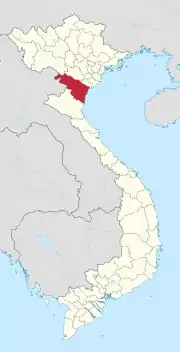 タインホア省の位置