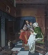 コルネリス・デ・マン『チェスプレーヤー』1670年ごろ ブダペスト美術館所蔵
