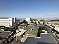 富岩運河西岸の工業地帯（富山市木場町）