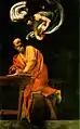『聖マタイの霊感』（1602年頃）サン・ルイジ・デイ・フランチェージ教会コンタレッリ礼拝堂（ローマ）