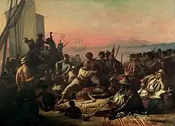 オーギュスト・フランソワ・ビアール（フランス語版）作「奴隷貿易（アフリカ西海岸の奴隷たち）」