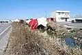 東北地方太平洋沖地震により発生した津波により運ばれたコンテナ。鹿嶋市、神栖市。