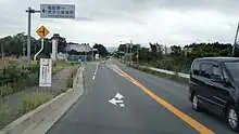 2014年9月15日に通行再開した帰還困難区域内の国道6号福島第一原子力発電所入口付近