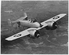 飛行するXF5F-1(Bu.No.1442) (撮影年不詳)