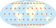 モルワイデ図法の場合