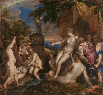 ティツィアーノ・ヴェチェッリオ『ディアナとカリスト』1558年頃 スコットランド国立美術館所蔵