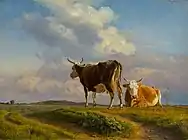 草原の2頭の牛 (1845)