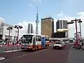 開設当初のスカイツリーシャトル（東武浅草駅付近にて）
