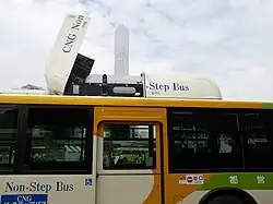 CNG車のガスボンベ収納部（エアロスター）