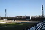 メインスタンドよりメイングラウンドを望む（バックスタンド改修前）