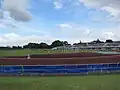 ピッチから観客席を望む