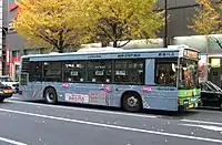 パスモの告知のためバス事業者でラッピングバス(都営バスの例)