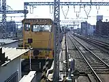 保線用の横取り線と保線車両（2008年1月）
