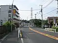 多摩堤通りの北端付近(2011年)