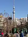 1.4キロメートル離れた浅草寺から撮影