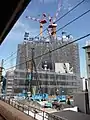 着工1年後76メートル。業平橋駅プラットホームから2009年（平成21年）7月14日撮影