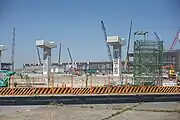 東京モノレールの駅の建設現場（2009年4月）