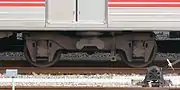 TS1005形付随台車。動力台車と同構造である