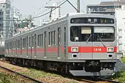 1000N'系デハ1316(2008年7月 石川台駅 - 雪が谷大塚駅間)
