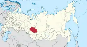 ロシアにおけるトムスクの位置