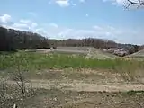 水が抜かれた大正池