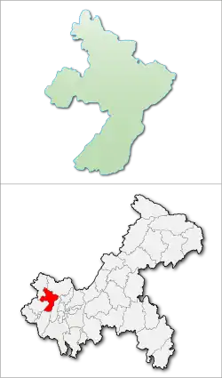 重慶市中の銅梁区の位置