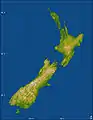 ニュージーランドの地勢図