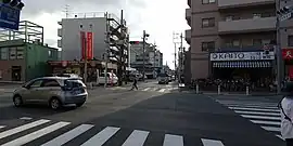 鳥飼藤崎線(南側、昭代一丁目交差点付近)
