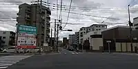 鳥飼藤崎線(弥生町交差点付近)