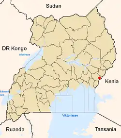 トロロの位置と2005年7月以前の県境の位置図