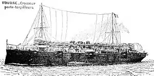 イラストは水雷巡洋艦時代の「フードル」