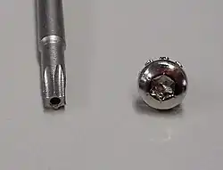 トルクスねじと専用ドライバ