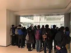 水産卸売場棟の見学者デッキ（2019年1月15日撮影）