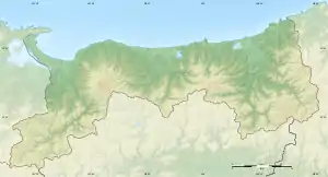 打吹山の位置(鳥取県内)