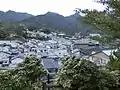宮尾城跡から眺めた陶晴賢本陣跡（塔の岡）の遠景