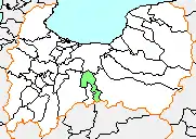大沢野町の県内位置図