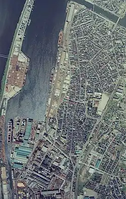 1975年（昭和50年）9月6日撮影の当駅周辺航空写真