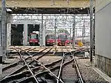 豊明駅ホームより留置線を望む