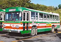 東陽バスの730車(日野車)。写真の906号車が改修の上2023年現在も保存されている。一部は方向幕が大型化された。