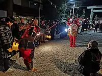 赤鬼と天狗のからかい(写真は2020年宵宮)