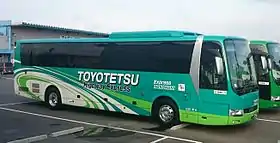 豊鉄バスの新宿豊橋線用車両(豊鉄バス豊橋営業所敷地外より撮影)