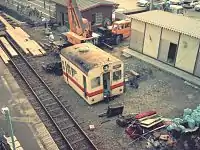 切断の上除去された事故車両(1992年6月6日撮影)